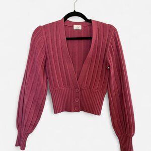 Aritzia Wilfred Plunge Front Cardigan - Rhodon Pink